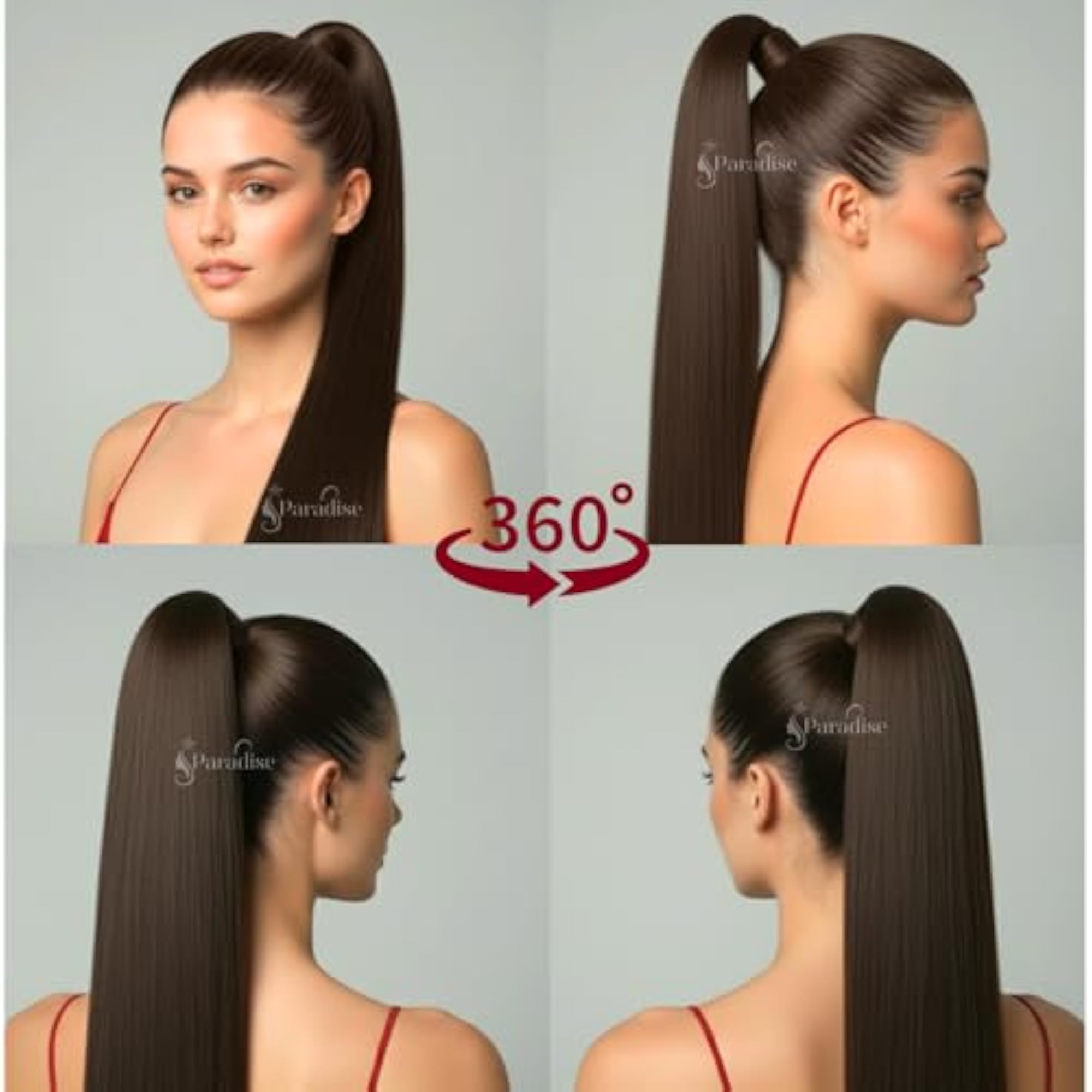 27 Inch Straight Wrap Around Ponytail Hair Extensions